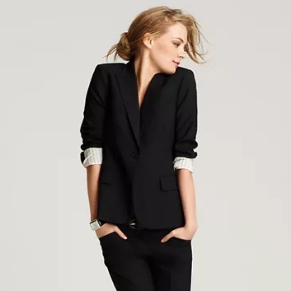 Theory "Gabe" Black One Button Blazer